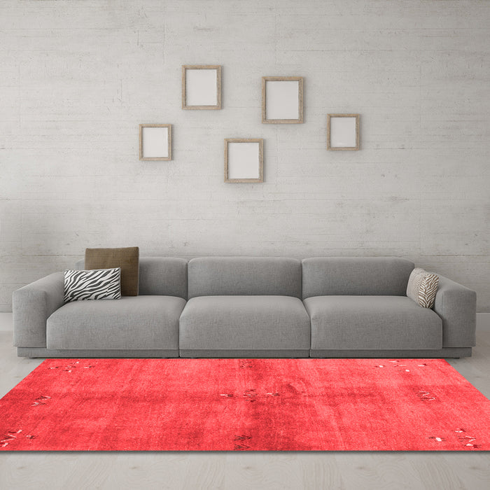Contemporary Red Washable Rugs