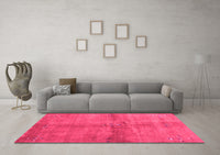 Machine Washable Abstract Pink Contemporary Rug, wshcon3012pnk