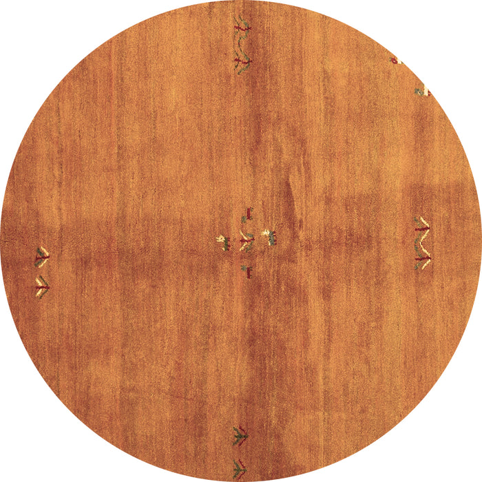 Round Abstract Brown Contemporary Rug, con3012brn