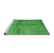 Sideview of Machine Washable Abstract Emerald Green Contemporary Area Rugs, wshcon3012emgrn