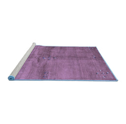 Sideview of Machine Washable Abstract Blue Contemporary Rug, wshcon3012blu