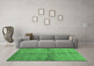 Machine Washable Abstract Emerald Green Contemporary Area Rugs in a Living Room,, wshcon3012emgrn