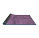 Sideview of Abstract Blue Contemporary Rug, con3012blu