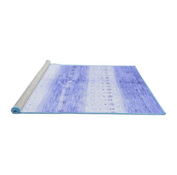 Sideview of Machine Washable Abstract Blue Contemporary Rug, wshcon3013blu