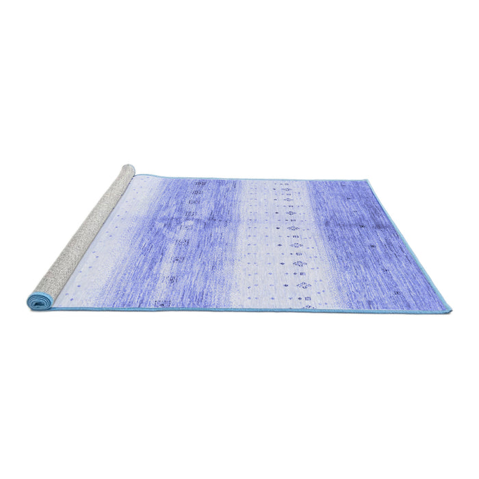 Sideview of Machine Washable Abstract Blue Contemporary Rug, wshcon3013blu