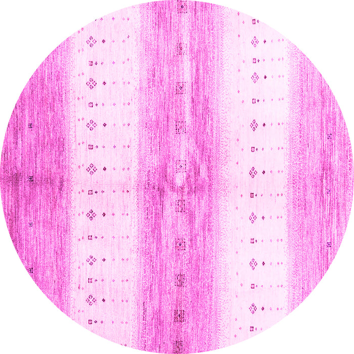 Round Abstract Pink Contemporary Rug, con3013pnk