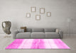 Machine Washable Abstract Pink Contemporary Rug in a Living Room, wshcon3013pnk