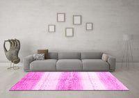 Machine Washable Abstract Pink Contemporary Rug, wshcon3013pnk