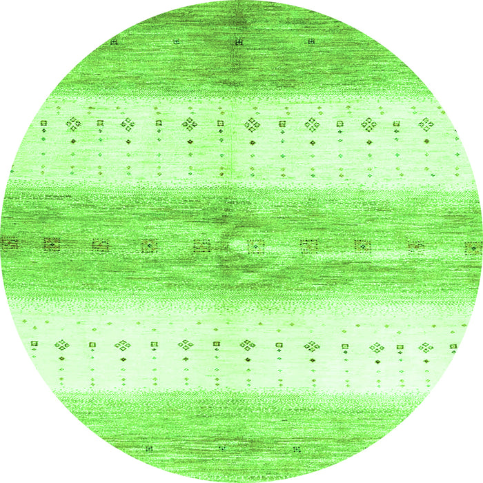 Square Abstract Green Contemporary Rug, con3013grn