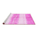 Sideview of Machine Washable Abstract Pink Contemporary Rug, wshcon3013pnk