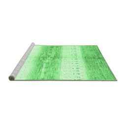 Sideview of Machine Washable Abstract Emerald Green Contemporary Area Rugs, wshcon3013emgrn