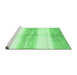 Sideview of Machine Washable Abstract Emerald Green Contemporary Area Rugs, wshcon3013emgrn