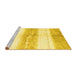 Sideview of Machine Washable Abstract Yellow Contemporary Rug, wshcon3013yw