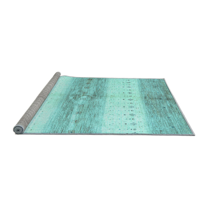 Sideview of Machine Washable Abstract Light Blue Contemporary Rug, wshcon3013lblu