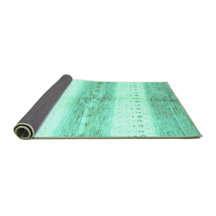 Sideview of Abstract Turquoise Contemporary Rug, con3013turq