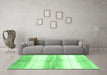 Machine Washable Abstract Emerald Green Contemporary Area Rugs in a Living Room,, wshcon3013emgrn