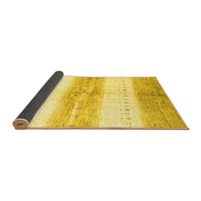 Sideview of Abstract Yellow Contemporary Rug, con3013yw