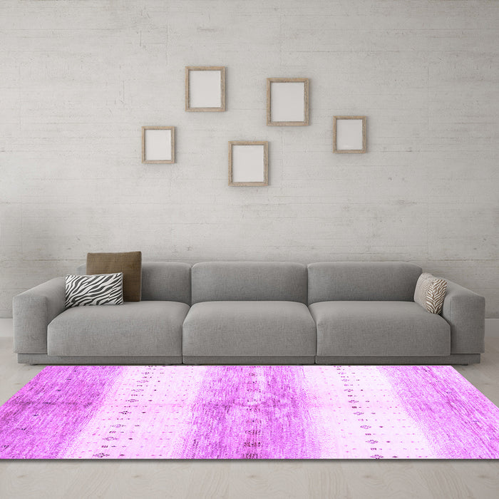 Machine Washable Abstract Purple Contemporary Area Rugs in a Living Room, wshcon3013pur