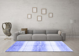 Machine Washable Abstract Blue Contemporary Rug in a Living Room, wshcon3013blu