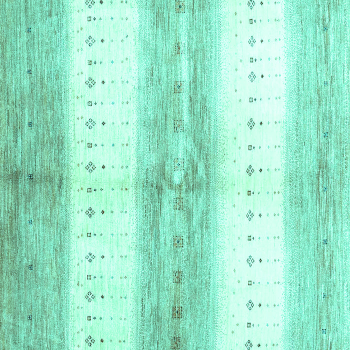 Square Machine Washable Abstract Turquoise Contemporary Area Rugs, wshcon3013turq