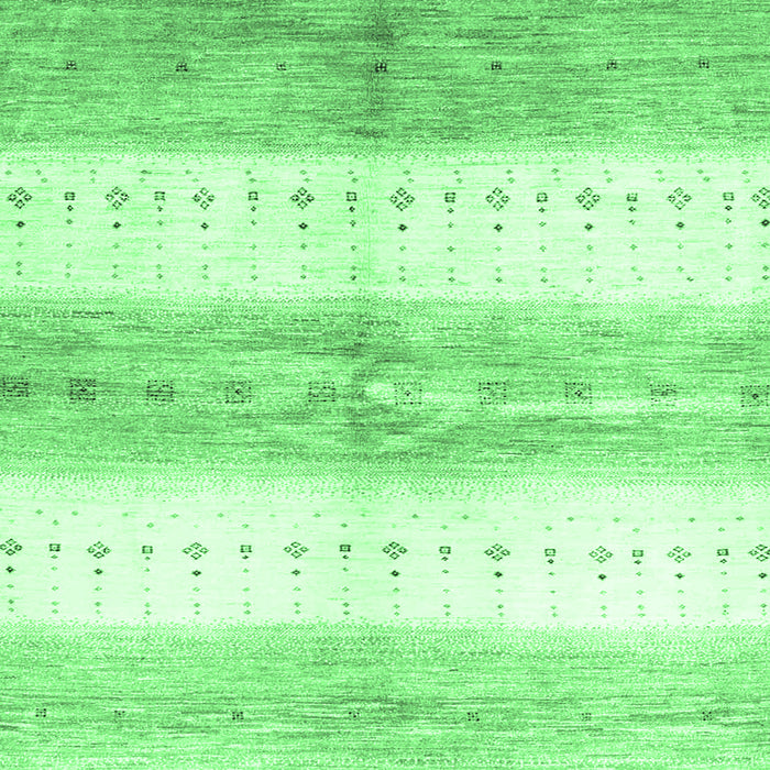 Square Machine Washable Abstract Emerald Green Contemporary Area Rugs, wshcon3013emgrn