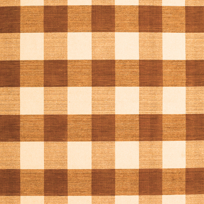 Serging Thickness of Machine Washable Checkered Orange Modern Area Rugs, wshcon3014org