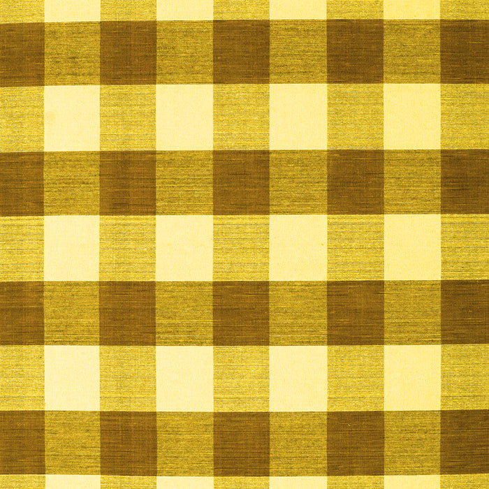 Machine Washable Checkered Yellow Modern Rug, wshcon3014yw