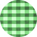 Round Checkered Emerald Green Modern Rug, con3014emgrn