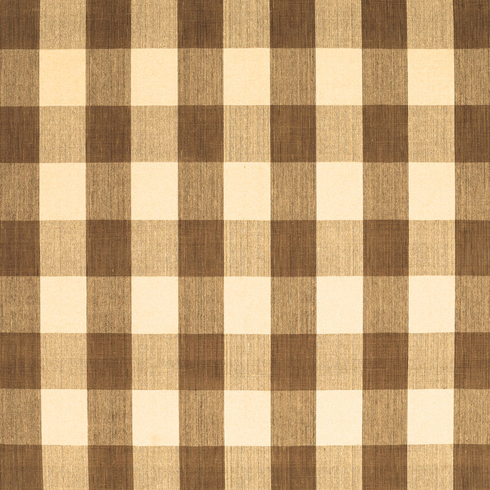 Square Machine Washable Checkered Brown Modern Rug, wshcon3014brn
