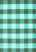 Machine Washable Checkered Turquoise Modern Area Rugs, wshcon3014turq