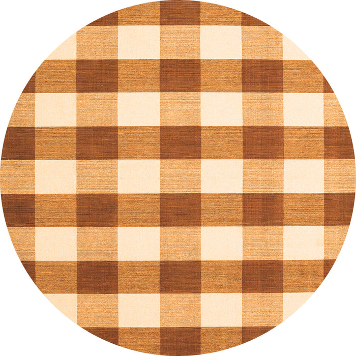 Square Checkered Orange Modern Rug, con3014org