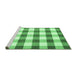 Sideview of Machine Washable Checkered Emerald Green Modern Area Rugs, wshcon3014emgrn