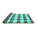 Sideview of Checkered Turquoise Modern Rug, con3014turq