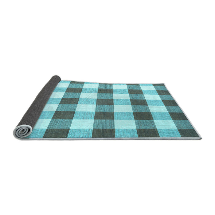 Sideview of Checkered Light Blue Modern Rug, con3014lblu
