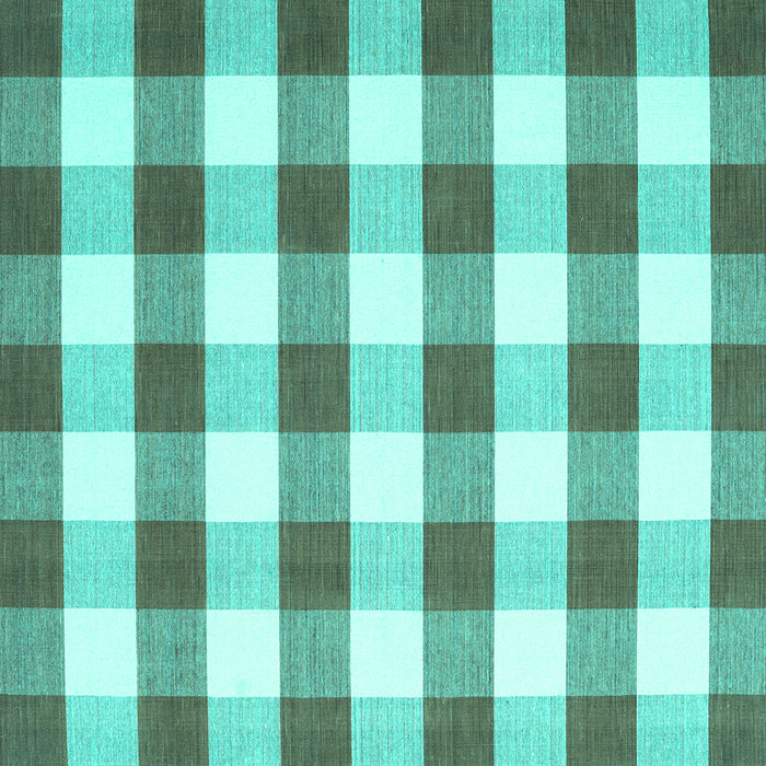 Square Machine Washable Checkered Turquoise Modern Area Rugs, wshcon3014turq