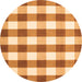 Machine Washable Checkered Orange Modern Area Rugs, wshcon3014org