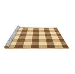 Sideview of Machine Washable Checkered Brown Modern Rug, wshcon3014brn