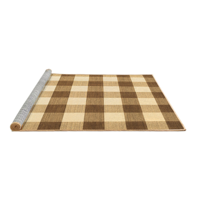 Sideview of Machine Washable Checkered Brown Modern Rug, wshcon3014brn