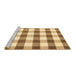 Sideview of Machine Washable Checkered Brown Modern Rug, wshcon3014brn