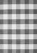 Serging Thickness of Machine Washable Checkered Gray Modern Rug, wshcon3014gry