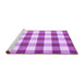 Sideview of Machine Washable Checkered Purple Modern Area Rugs, wshcon3014pur