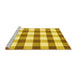 Sideview of Machine Washable Checkered Yellow Modern Rug, wshcon3014yw