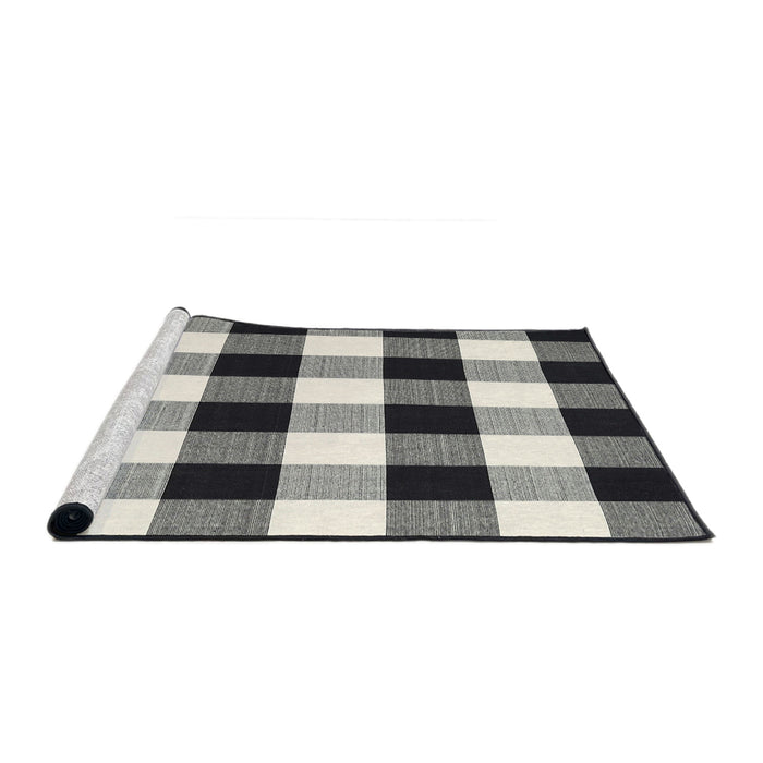 Serging Thickness of Machine Washable Contemporary Light Black Rug, wshcon3015