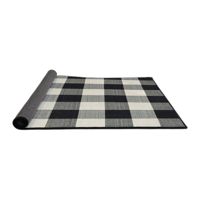 Thickness of Contemporary Light Black Checkered Rug, con3015