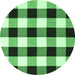 Round Checkered Emerald Green Modern Rug, con3015emgrn