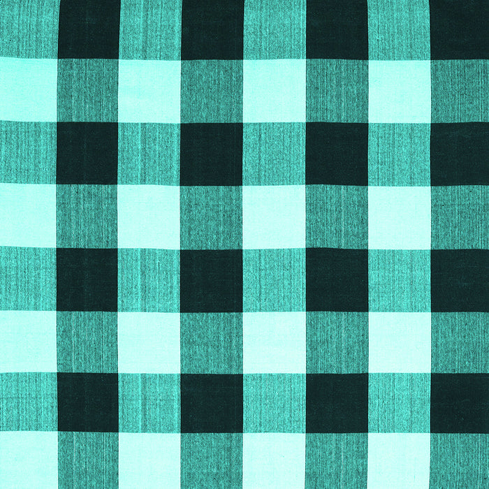 Square Machine Washable Checkered Turquoise Modern Area Rugs, wshcon3015turq