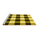 Sideview of Machine Washable Checkered Yellow Modern Rug, wshcon3015yw