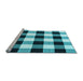 Sideview of Machine Washable Checkered Light Blue Modern Rug, wshcon3015lblu