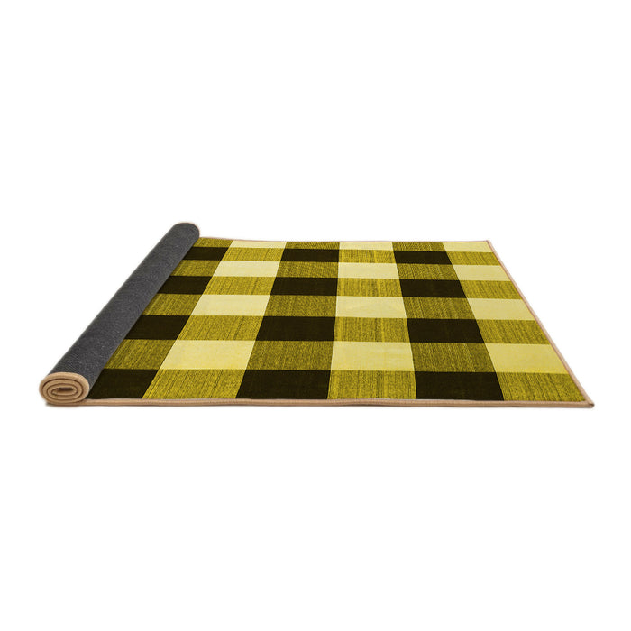 Sideview of Checkered Yellow Modern Rug, con3015yw