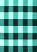 Machine Washable Checkered Turquoise Modern Area Rugs, wshcon3015turq